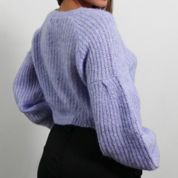Missguided | Sweaters | Missguided Tall Lurex Balloon Sleeve Cardigan ...